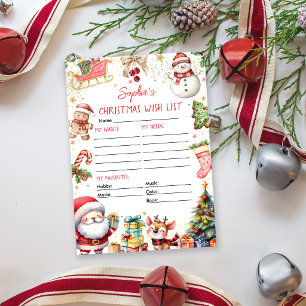 Convites Lista de Desejos de Natal do Papai Noel