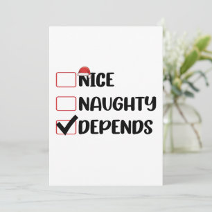 Convites Lista de Natal do Papai Noel Depende Bom Mal
