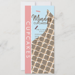 Convites Lista de Preços do Folheto de Cupcakes de padaria