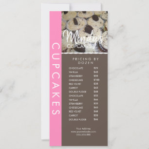 Convites Lista de Preços do Folheto de Cupcakes de padaria