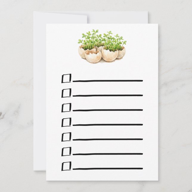 Convites Lista de Tarefas de Mudas de Plantas (Frente)