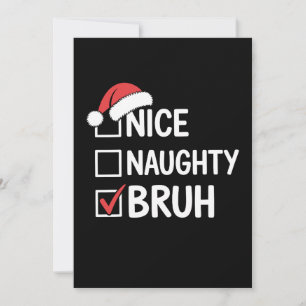 Convites Lista de Verificação do Chapéu de Natal Nice Naugh