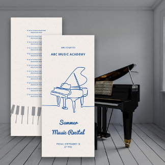 Convites Lista do Programa do Recital de Música de Piano de