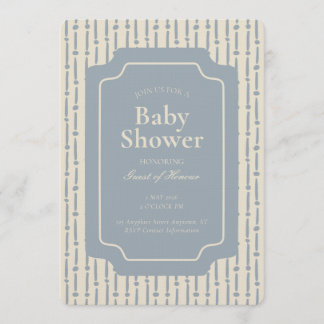 Convites Listra Geométrica Abstrata Azul Neutro de Gênero