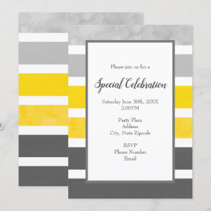 Convites Listras amarelas do branco cinzento