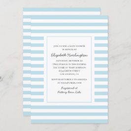 Convites Listras azuis. Chá de fraldas de menino striptep m
