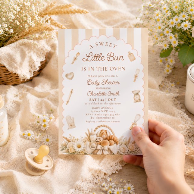 Convites Listras de Bun no Baby Shower do Bebê (Criador carregado)