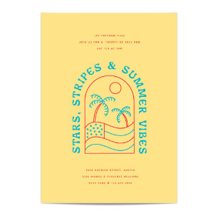 Convites Listras de Estrelas e Vibrações de Verão Festa de 