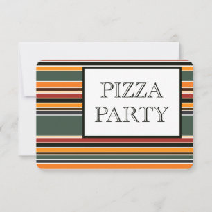 Convites listras de festa de pizza