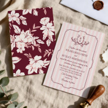 Listras de Rosa Claro Burgundy Monograma de Folhag