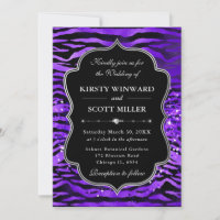 Listras de Tigre Roxo Brilho Glam Casamento
