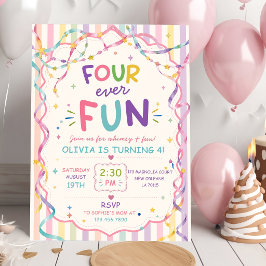 Convites Listras Divertidas Coloridas Aniversário Para Semp