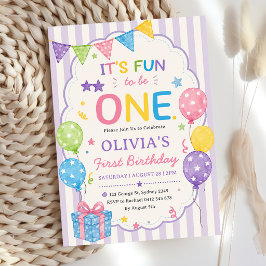 Convites Listras É Divertido Ser Um Aniversário Colorido