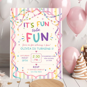 Convites Listras É Divertido Ser Um Aniversário Colorido