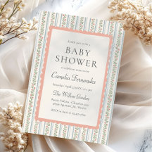 Listras Florais Chá de Bebê Vintage Retro