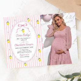 Convites Listras Lemon Ciao Baby Chuvinha de Bebê Foto