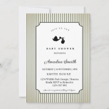 Listras Modernas e Minimalistas Chá de Bebê Cegonh