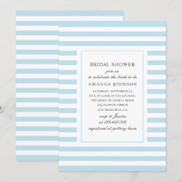 Convites Listras náuticas azuis. Chá de panela com distribu