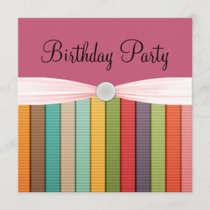Convites Listras no arco-íris da festa de aniversário de