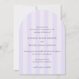 Convites Listras Roxas Elegantes Casamento Moderno