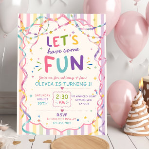 Convites Listras Vamos Divertir-nos Aniversário Colorido