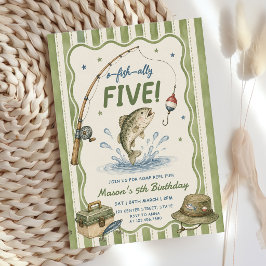 Convites Listras Verdes O-Fish-Ally Cinco Aniversário