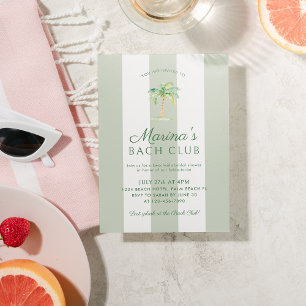 Convites Listras Verdes Palm Beach Bach Club Chá de Noiva