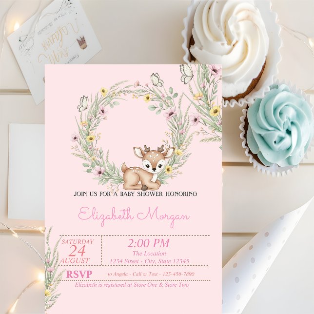 Convites Little Baby Dear Floral Baby Shower (Criador carregado)