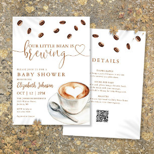 Convites Little Bean Brewing Coffee Baby Shower Tudo Em Um