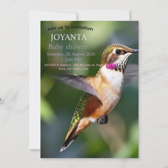 Convites Little bird typography custom (Frente)