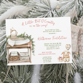 Convites Little Bit Of Country Winter Boho Baby Girl Shower