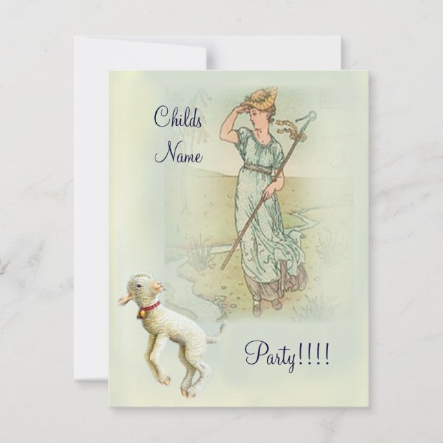 Convites Little Bo Peep (Frente)