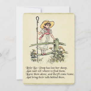 Convites Little Bo-Peep: Clássico de Kate Greenaway Nursery