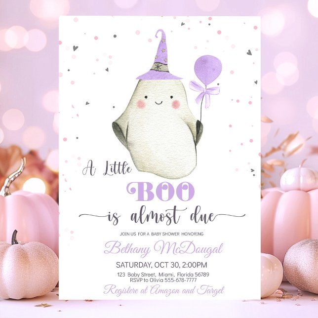 Convites Little Boo está quase no Chá de fraldas (little boo baby shower, ghost baby shower, halloween baby shower, bow baby shower theme, fall baby s)