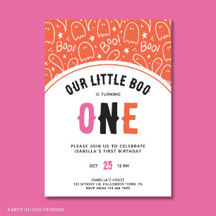 Convites Little Boo Spooktacular Girl's 1st Birthday Party