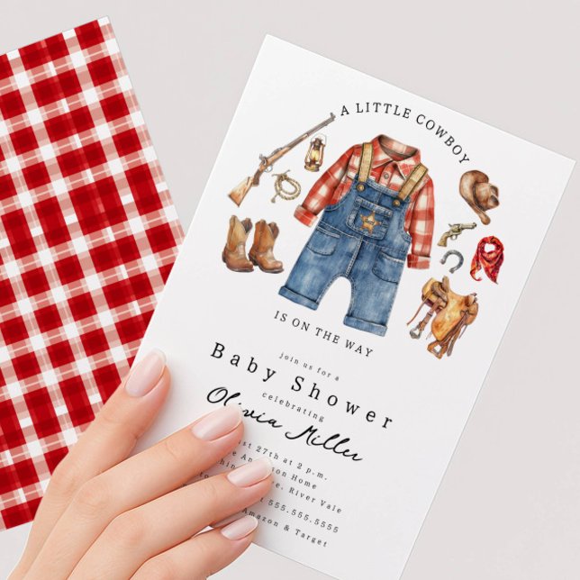 Convites Little Cowboy Baby Shower Invitation (Criador carregado)