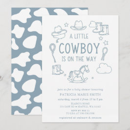 Convites Little Cowboy Is On The Way Boy Baby Shower