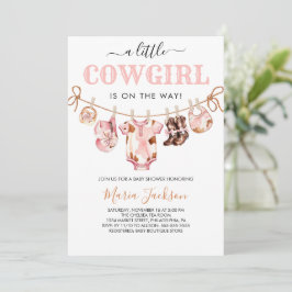 Convites Little Cowgirl Wild West Pink Cowgirl Baby Shower