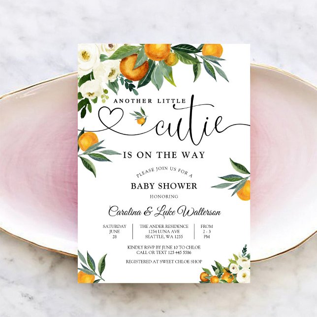 Convites Little Cutie Citrus Baby Shower Invitation (Criador carregado)