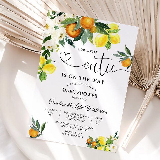 Convites Little Cutie Citrus Baby Shower Invitation (Criador carregado)