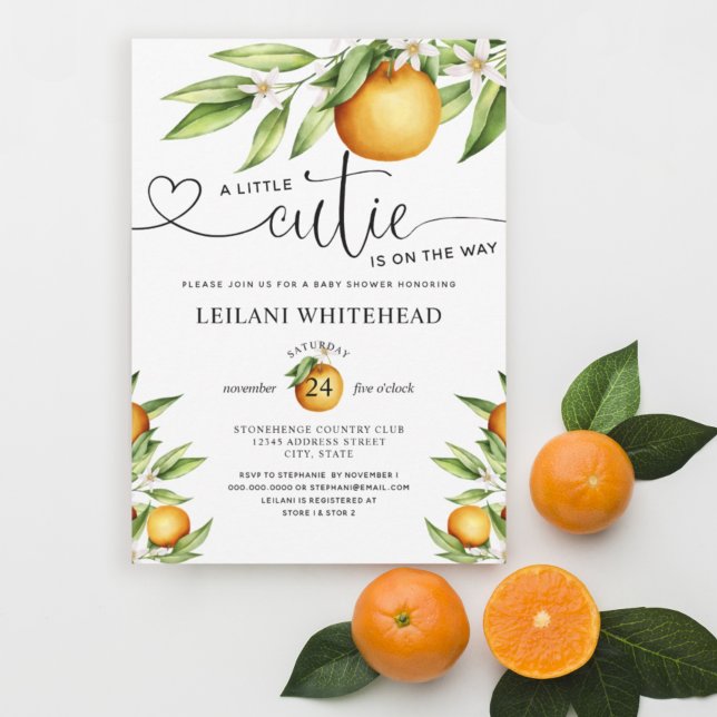 Convites Little Cutie no caminho Chá de fraldas (Criador carregado)