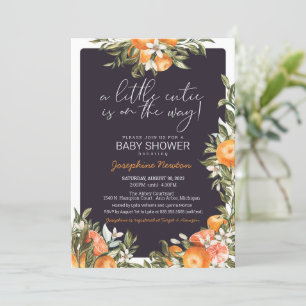 Convites Little Cutie no Way Orange Citrus Chá de fraldas