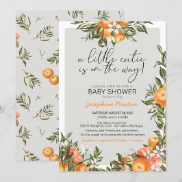 Convites Little Cutie no Way Orange Citrus Chá de fraldas