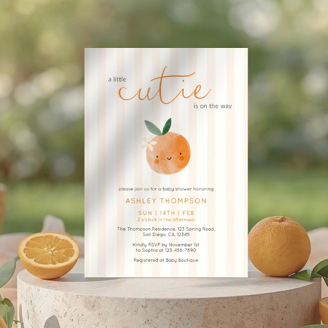 Convites Little Cutie Orange Citrus Baby Shower (Criador carregado)