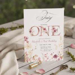 Convites Little Fairy Floral Garden First Birthday 