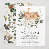 Little Fawn | Chá de fraldas Floral Branco de Vead