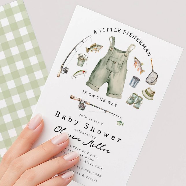 Convites Little Fisherman Baby Shower Invitation (Criador carregado)