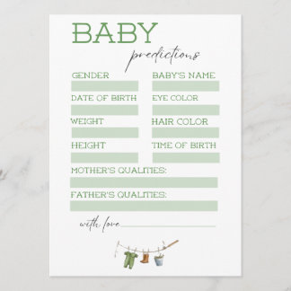 Convites Little Fisherman Baby Shower Predictions Card
