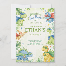 Convites Little Heroes Big Roars Dinosaur Birthday 