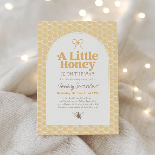Convites Little Honey Bee Baby Shower (Criador carregado)
